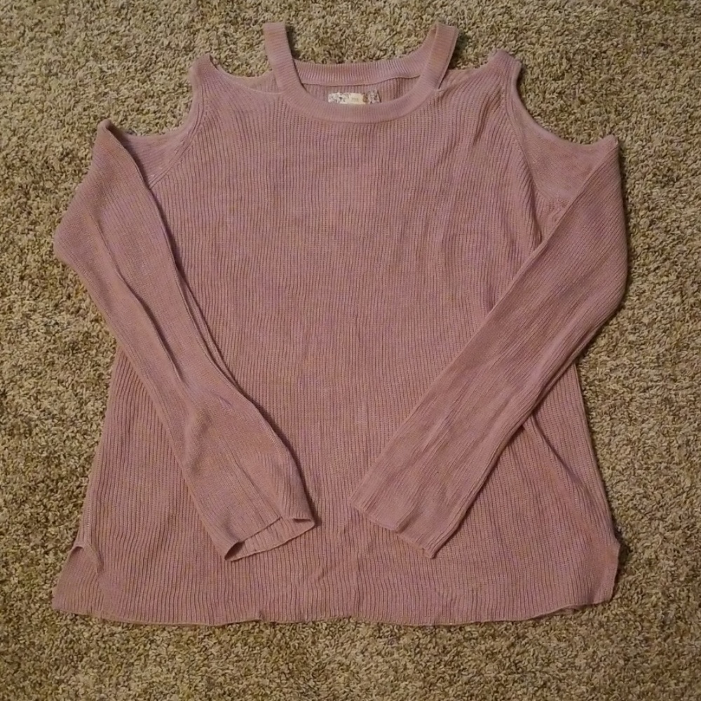 NWT Pink Rebuplic Cold Shoulder Sweater Size XL